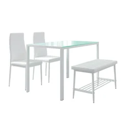 Vicco Ensemble de table à manger Blanc 120x70cm 4 pièces