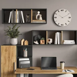 Vicco Etagère Anthracite/chêne doré 90x30cm Lot de 2