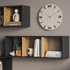 Vicco Etagère Anthracite/chêne doré 90x30cm Lot de 2
