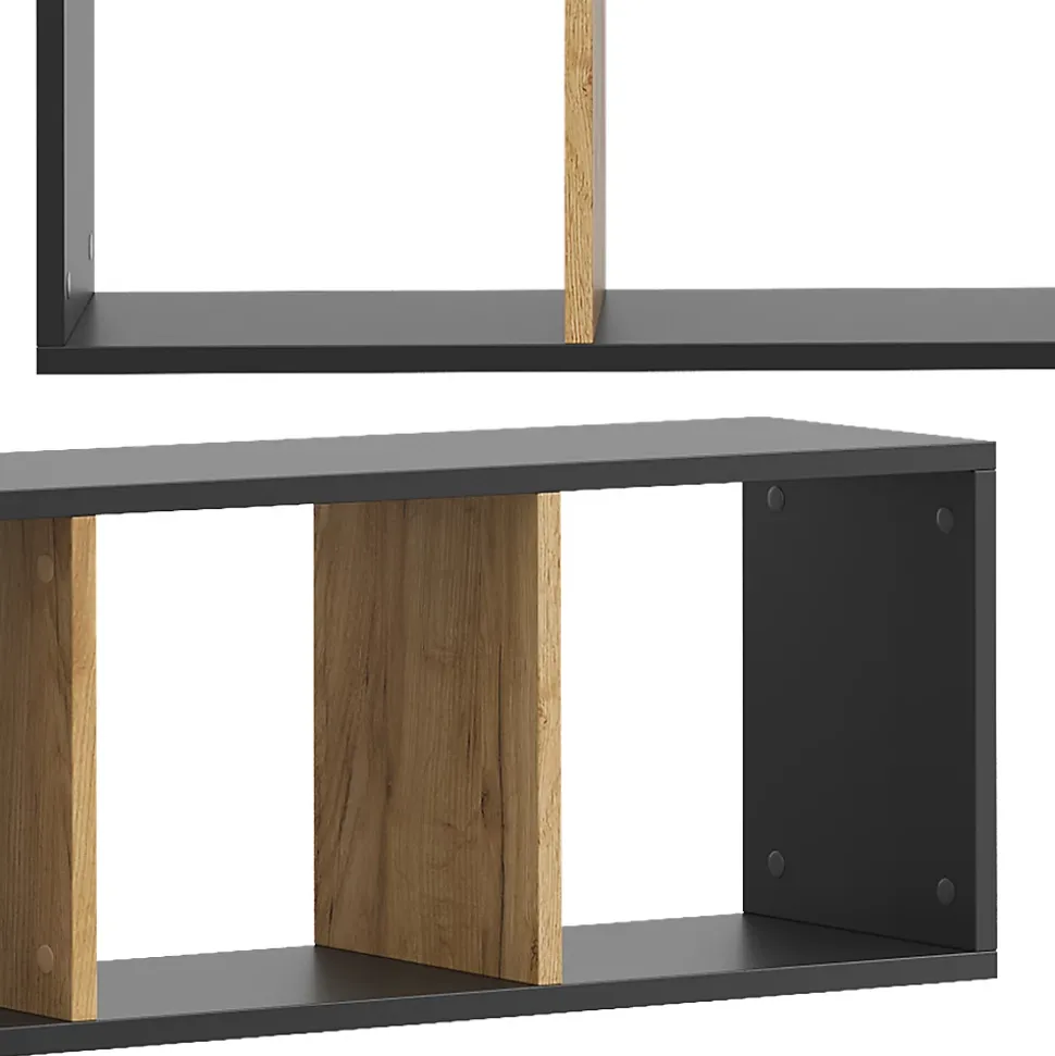 Vicco Etagère Anthracite/chêne doré 90x30cm Lot de 2