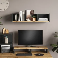 Vicco Etagère Anthracite/chêne doré 90x20cm