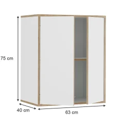 Vicco Etagère Blanc 63x75cm avec 2 portes