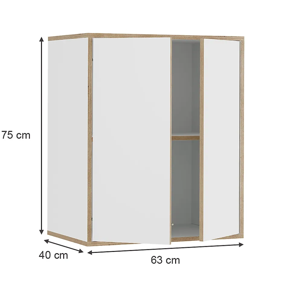 Vicco Etagère Blanc 63x75cm avec 2 portes