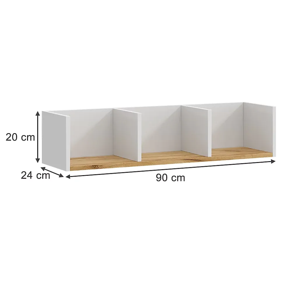 Vicco Etagère Chêne blanc/force de lor 90x20cm