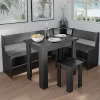 Vicco Groupe de banquettes dangle Noir 120x41.5cm avec table