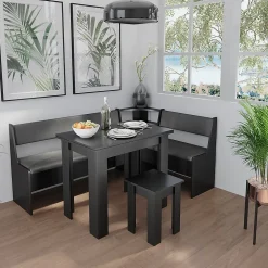 Vicco Groupe de banquettes dangle Noir 120x41.5cm avec table
