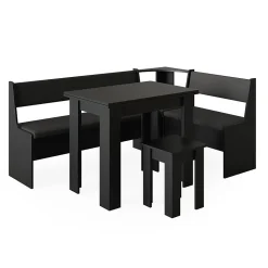 Vicco Groupe de banquettes dangle Noir 120x41.5cm avec table