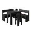 Vicco Groupe de banquettes dangle Noir 150x41.5cm avec table