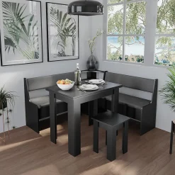 Vicco Groupe de banquettes dangle Noir 150x41.5cm avec table