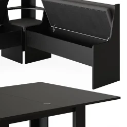 Vicco Groupe de banquettes dangle Noir 150x41.5cm avec table