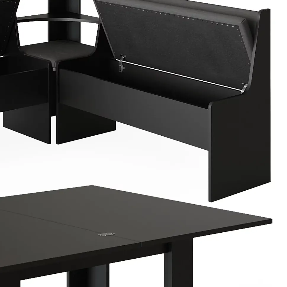 Vicco Groupe de banquettes dangle Noir 150x41.5cm avec table