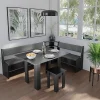 Vicco Groupe de banquettes dangle Noir 150x41.5cm avec table