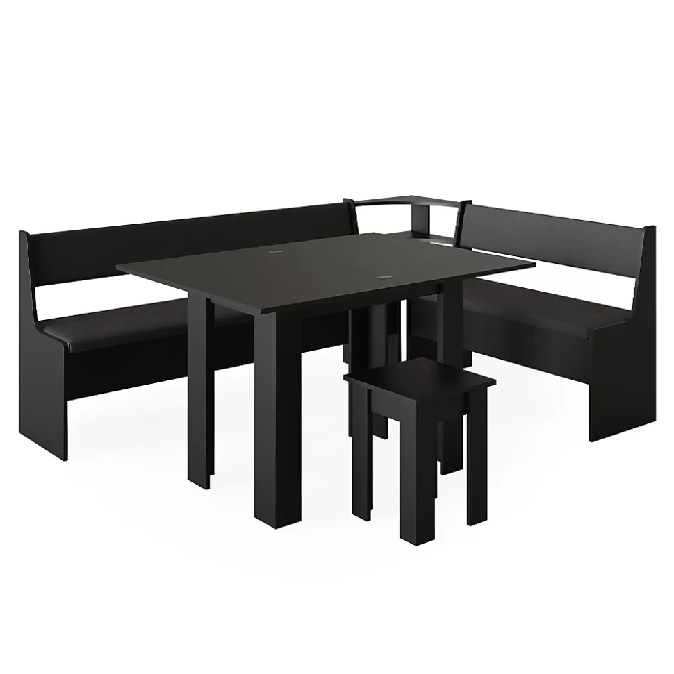 Vicco Groupe de banquettes dangle Noir 150x41.5cm avec table