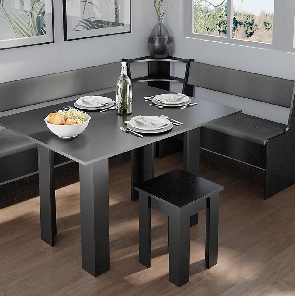 Vicco Groupe de banquettes dangle Noir 150x41.5cm avec table