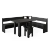 Vicco Groupe de banquettes dangle Noir 180x41.5cm avec table