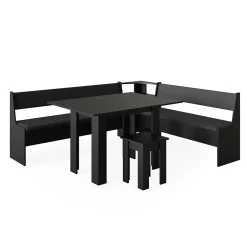 Vicco Groupe de banquettes dangle Noir 180x41.5cm avec table