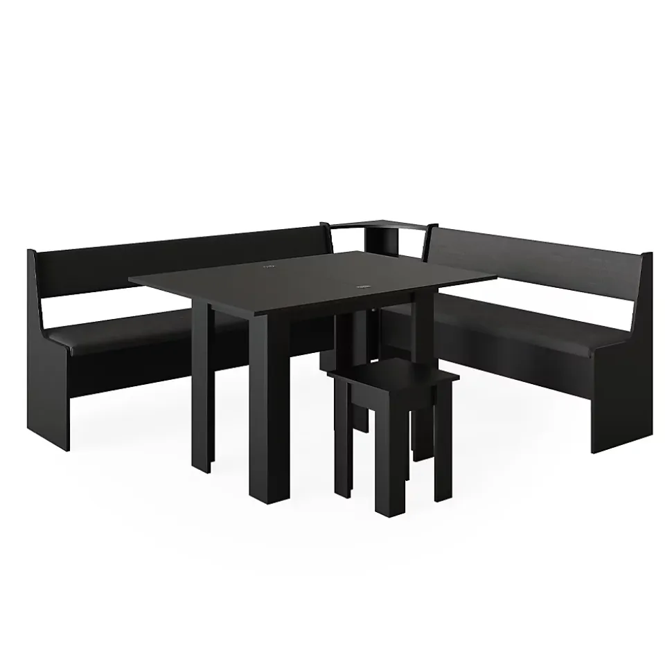 Vicco Groupe de banquettes dangle Noir 180x41.5cm avec table