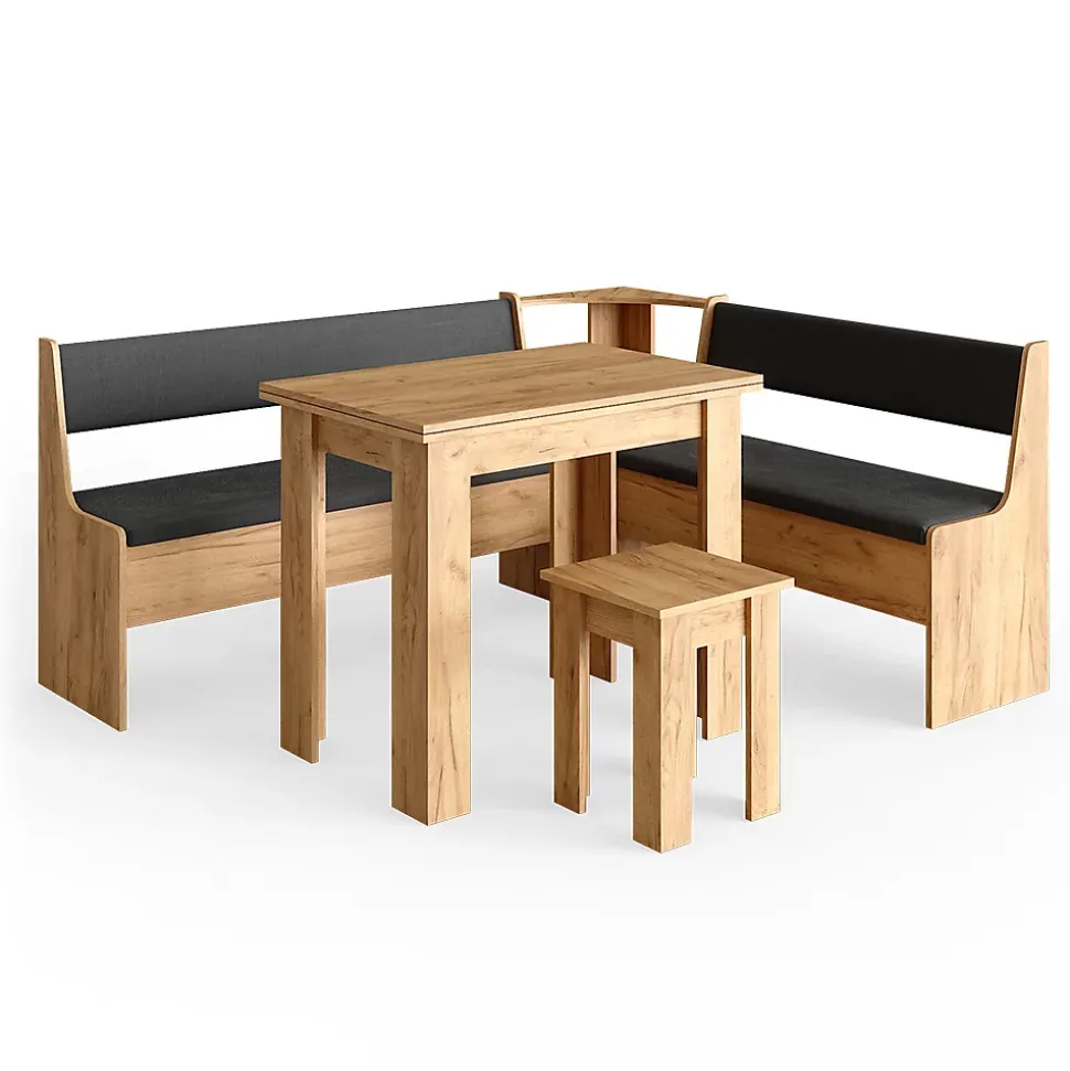 Vicco Groupe de banquettes dangle Chêne de force doré 180x41.5cm avec table