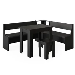 Vicco Groupe de banquettes dangle Noir 150x41.5cm avec table