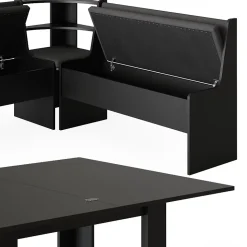 Vicco Groupe de banquettes dangle Noir 150x41.5cm avec table