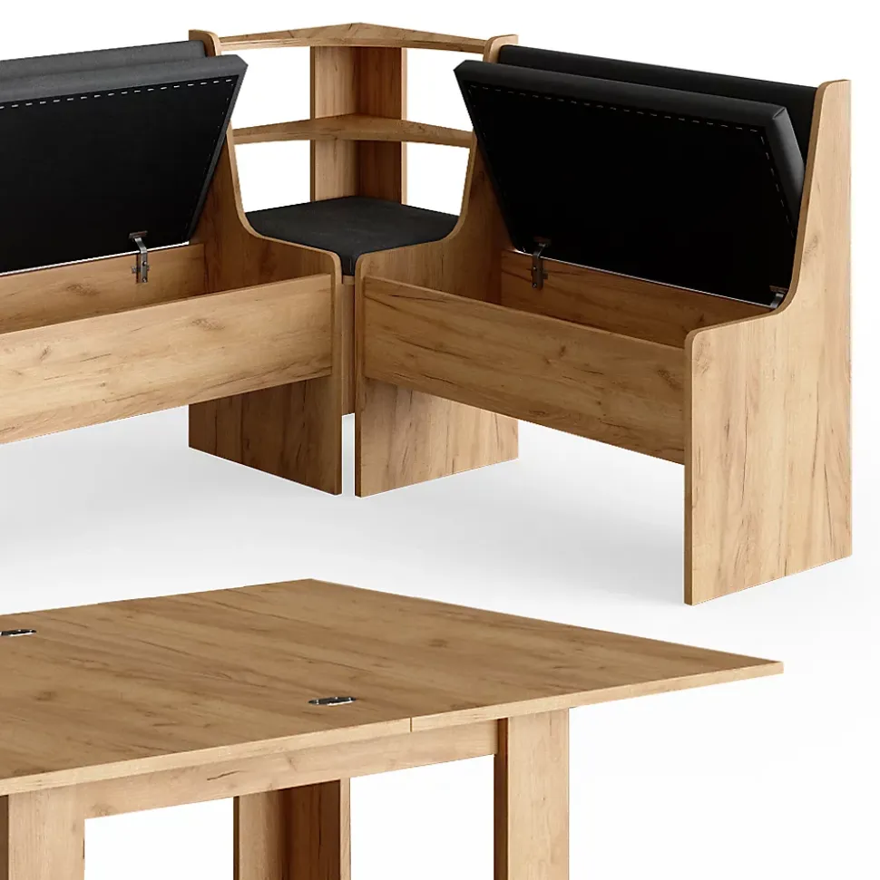 Vicco Groupe de banquettes dangle Chêne de force doré 210x120cm avec table