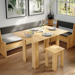 Vicco Groupe de banquettes dangle Chêne de force doré 210x120cm avec table