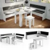 Vicco Groupe de banquettes dangle Blanc 210x41.5cm avec table