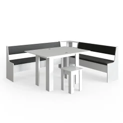 Vicco Groupe de banquettes dangle Blanc 210x41.5cm avec table