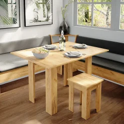 Vicco Groupe de banquettes dangle Chêne de force doré 180x41.5cm avec table