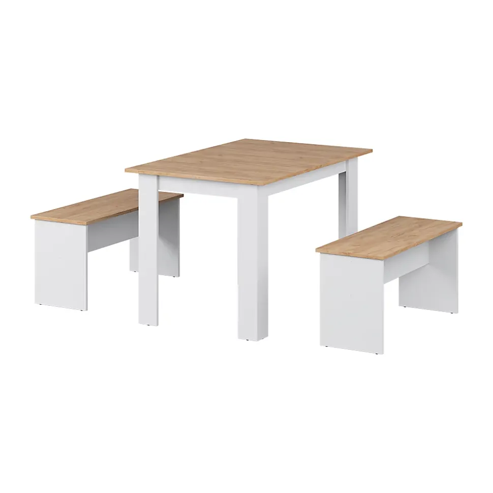 Vicco Groupe de banquettes dangle Chêne blanc/force de lor 112x73.6cm avec 2 bancs