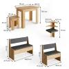 Vicco Groupe de banquettes dangle Chêne de force doré 150x41.5cm avec table
