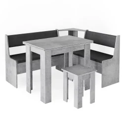 Vicco Groupe de banquettes dangle Béton 150x41.5cm avec table