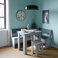 Vicco Groupe de banquettes dangle Béton 150x41.5cm avec table
