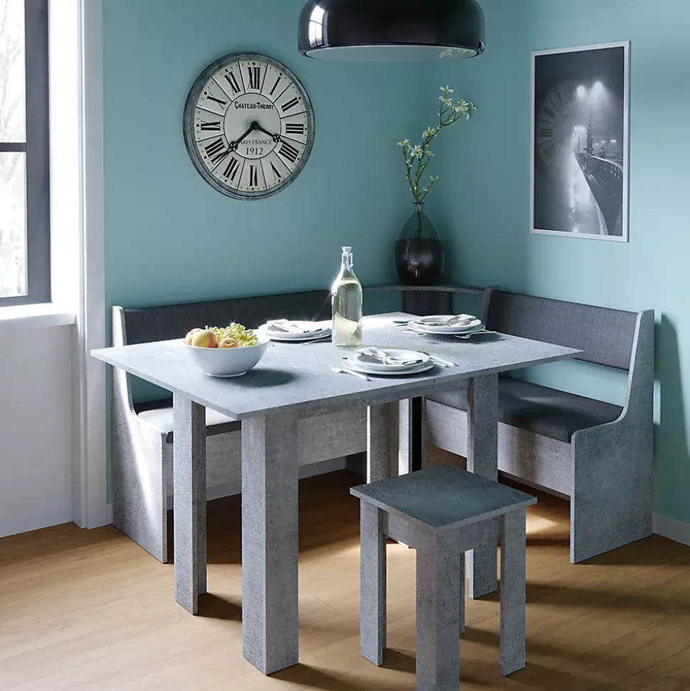 Vicco Groupe de banquettes dangle Béton 150x41.5cm avec table