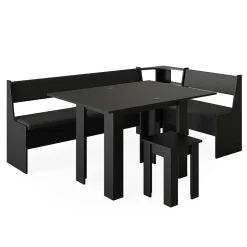 Vicco Groupe de banquettes dangle Noir 120x41.5cm avec table