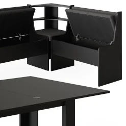 Vicco Groupe de banquettes dangle Noir 120x41.5cm avec table