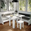 Vicco Groupe de banquettes dangle Blanc 180x41.5cm avec table