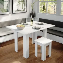 Vicco Groupe de banquettes dangle Blanc 180x41.5cm avec table