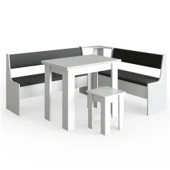 Vicco Groupe de banquettes dangle Blanc 180x41.5cm avec table