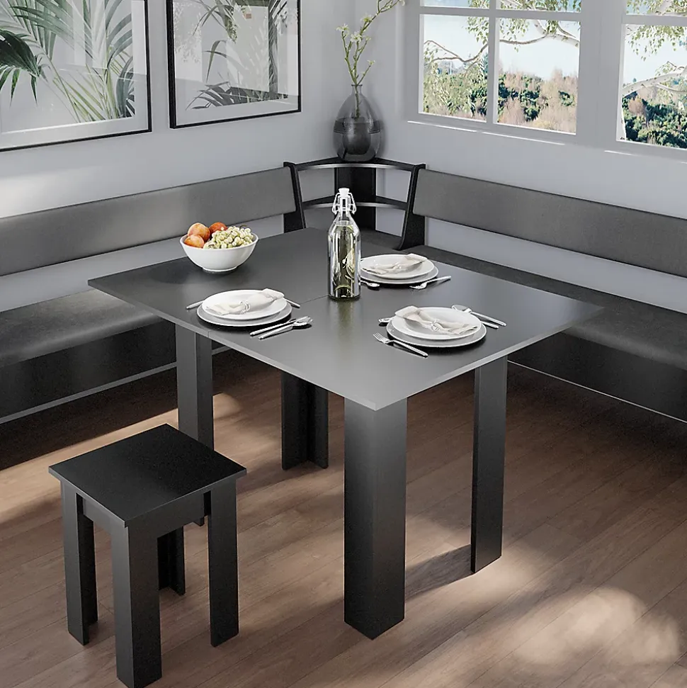 Vicco Groupe de banquettes dangle Noir 210x41.5cm avec table