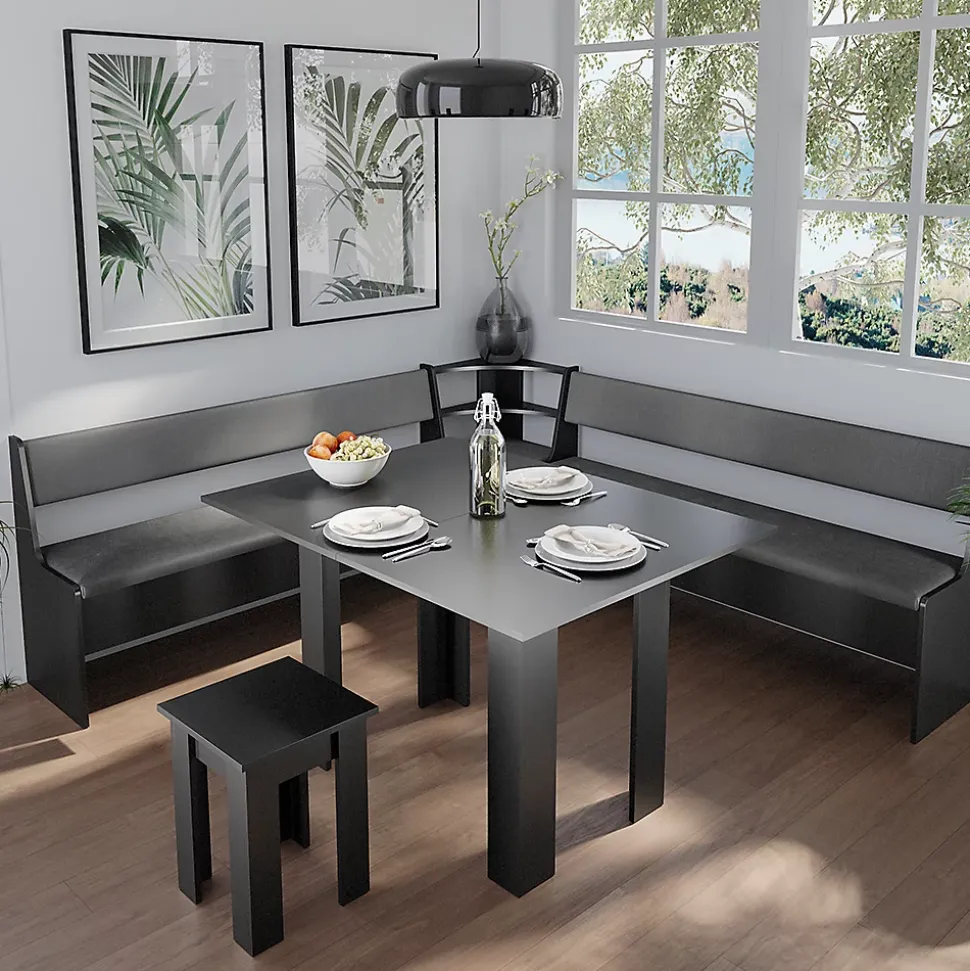 Vicco Groupe de banquettes dangle Noir 210x41.5cm avec table