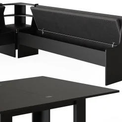 Vicco Groupe de banquettes dangle Noir 210x41.5cm avec table