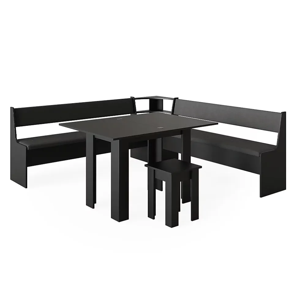 Vicco Groupe de banquettes dangle Noir 210x41.5cm avec table
