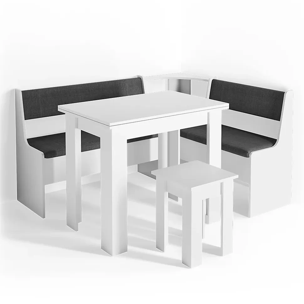 Vicco Groupe de banquettes dangle Blanc 150x41.5cm avec table