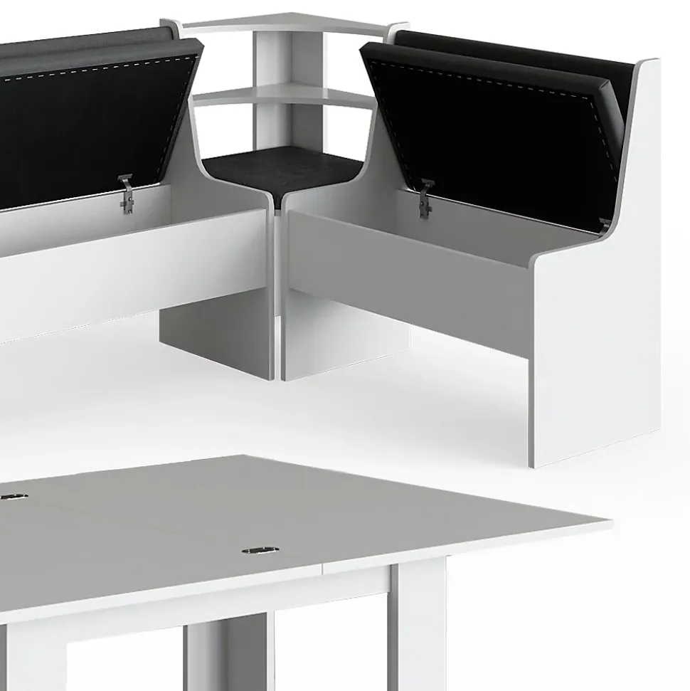 Vicco Groupe de banquettes dangle Blanc 150x41.5cm avec table