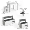 Vicco Groupe de banquettes dangle Blanc 180x41.5cm avec table