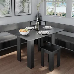 Vicco Groupe de banquettes dangle Noir 180x41.5cm avec table