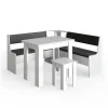 Vicco Groupe de banquettes dangle Blanc 150x41.5cm avec table