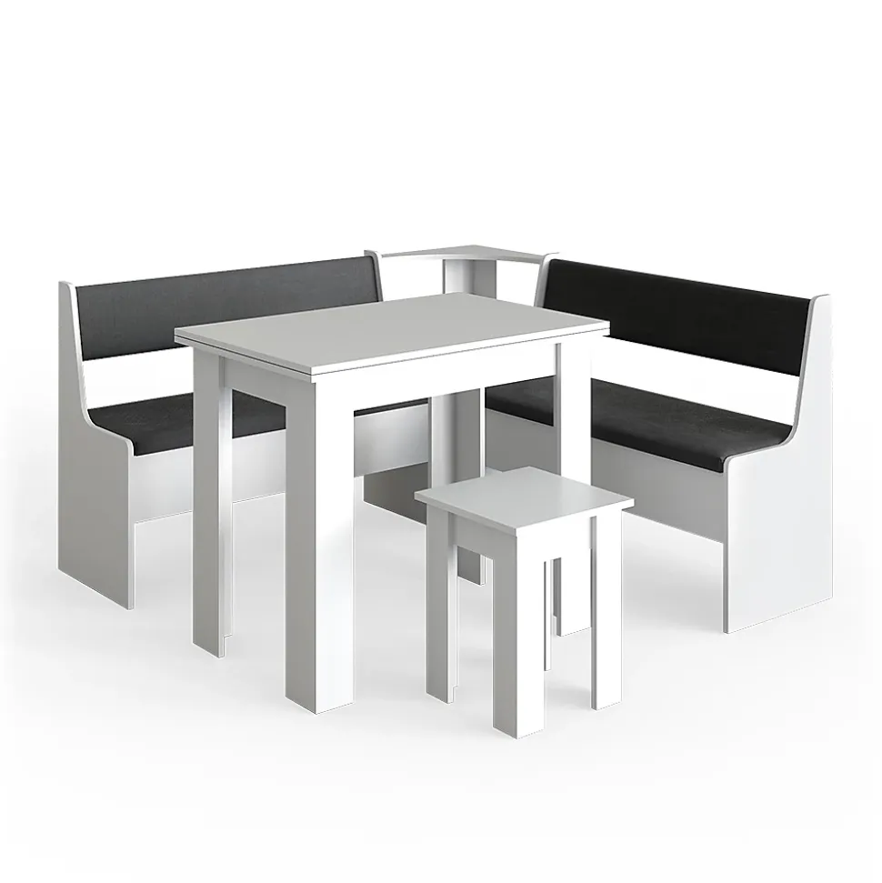 Vicco Groupe de banquettes dangle Blanc 150x41.5cm avec table