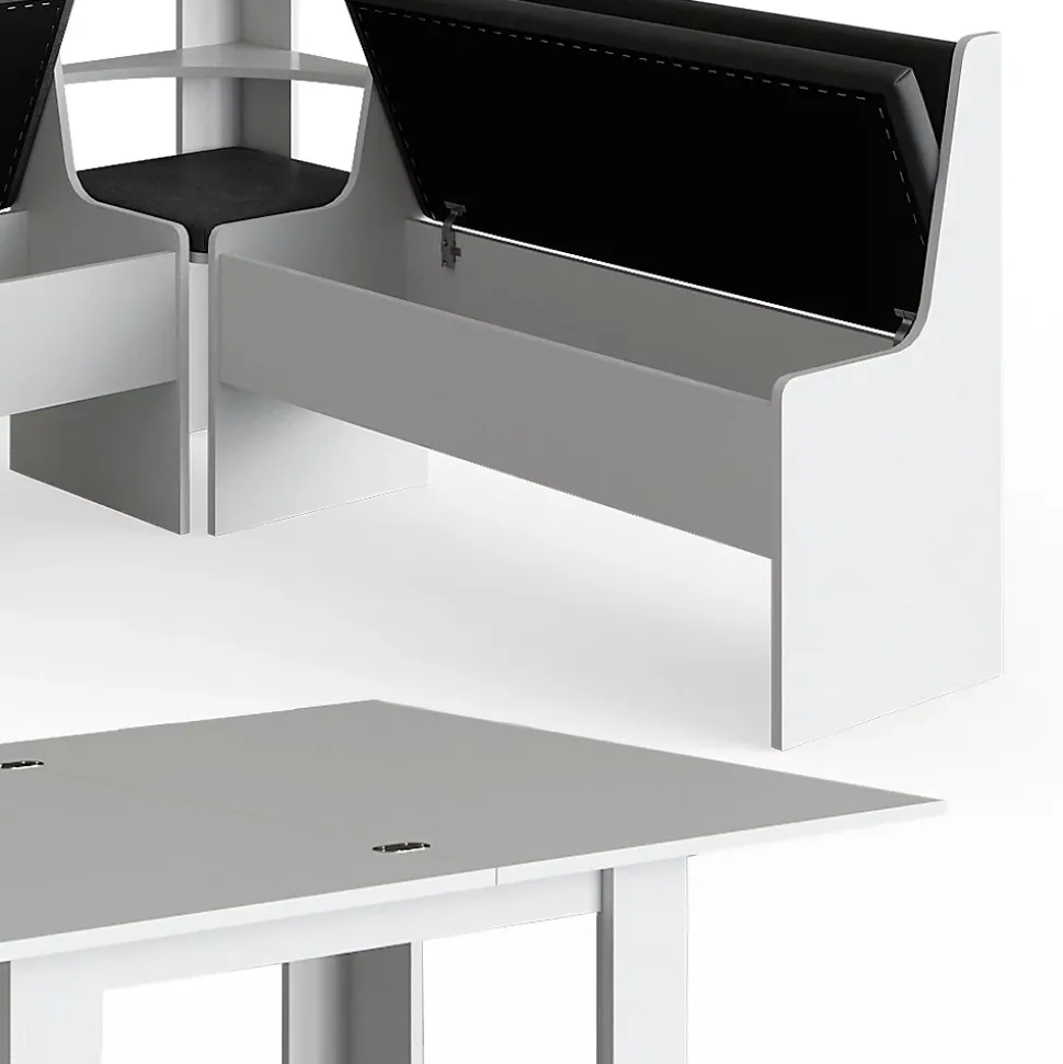 Vicco Groupe de banquettes dangle Blanc 150x41.5cm avec table